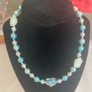 Acrylic sweet girls necklace roses.. 3D heart